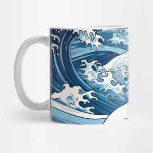 Ephemeral Crests: Hokusai Waves Reimagined Mug